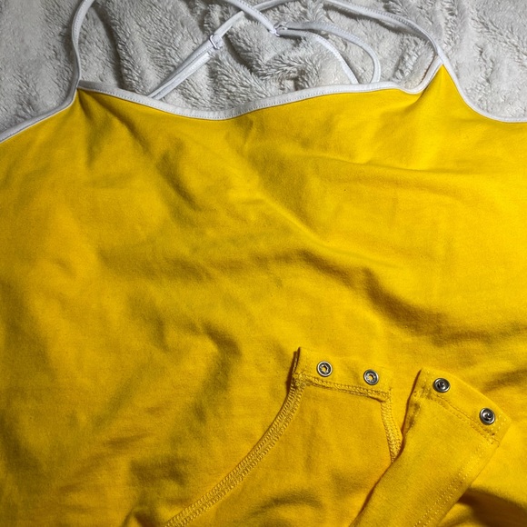 The cutest yellow cross cross back summer bodysuit - Picture 5 of 7